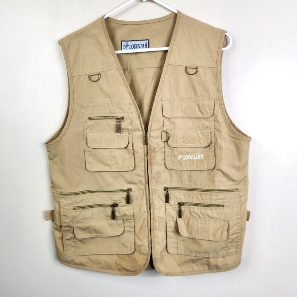 Lodestar Zip Up Multi-pocket Fishing Utility Vest Medium